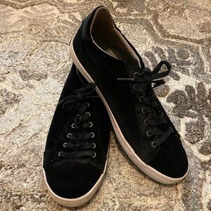 Cole Haan Velvet Lace Up Sneakers Size 8 Black Margo W09756 Women’s